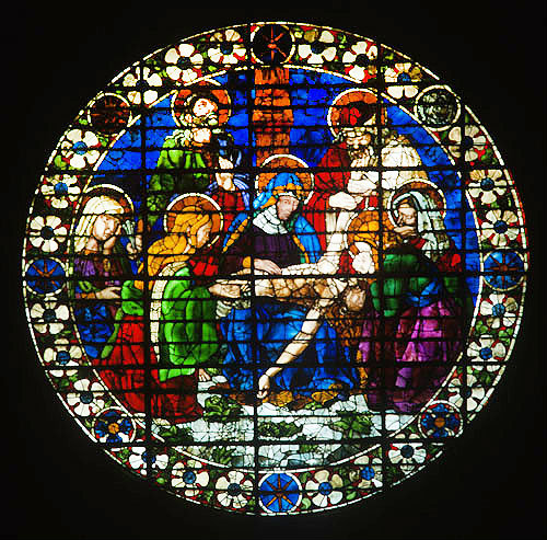 Deposition, 1444, by Andrea del Castagno, roundel in cupola, Florence Cathedral, Santa Maria del Fiore, Florence, Italy